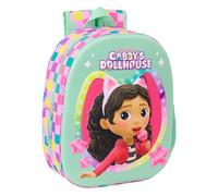 Safta GABBY'S DOLLHOUSE 3D - Zaino scolastico, con design 3D, adattabile al carrello, ideale per bambini di diverse età, comodo e versatile, qualità e resistenza, 27 x 10 x 33 cm, multicolore, M