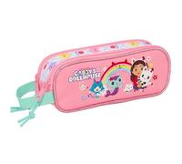 GABBY'S DOLLHOUSE - Astuccio doppio bambino, astuccio per bambini, ideale per bambini in età scolastica, comodo e versatile, qualità e resistenza, 21 x 6 x 8 cm