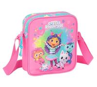 Safta GABBY'S DOLLHOUSE CONFETTI - Borsa a tracolla piccola, borsa per bambini, ideale per bambini dai 5 ai 14 anni, comoda e versatile, qualità e resistenza, 16 x 4 x 18 cm, rosa/turchese, M, Casual