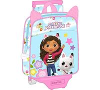 SAFTA GABBY'S DOLLHOUSE - Zaino asilo con carrello, ideale per bambini di diverse età, comodo e versatile, qualità e resistenza, 22 x 10 x 27 cm, colore azzurro, Blu chiaro, Estándar, Casual