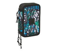 SAFTA GRAFFITI GO - Astuccio scuola con 37 utili inclusi, astuccio per bambini, ideale per bambini dai 5 ai 14 anni, comodo e versatile, qualità e resistenza, 12,5 x 5,5 x 19,5 cm