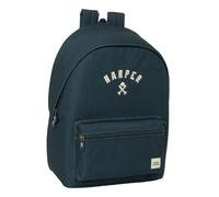 Safta HARPER & NEYER - Zaino per laptop da 15,6" e USB, ideale per giovani di diverse età, tessuto riciclato, comodo e versatile, qualità e resistenza, 31 x 18 x 44 cm, Blu navy, M, Casual