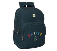 safta HARPER & NEYER - Zaino scuola per bambini, ideale per bambini di diverse età, comodo e versatile, qualità e resistenza, 32 x 15 x 42 cm, Blu navy, M, Casual