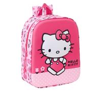 Safta HELLO KITTY 3D - Zaino da asilo 3D, adattabile al carrello, facile da pulire, ideale per bambini di diverse età, comodo e versatile, qualità e resistenza, 22 x 10 x 27 cm, Rosa, M, Casual