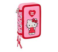 HELLO KITTY - Astuccio scuola con 37 utili inclusi, astuccio per bambini, ideale per bambini dai 5 ai 14 anni, comodo e versatile, qualità e resistenza, 12,5 x 5,5 x 19,5 cm