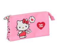 safta HELLO KITTY - Astuccio triplo, astuccio per bambini, ideale per bambini in età scolastica, comodo e versatile, qualità e resistenza, 22 x 3 x 12 cm