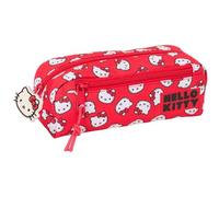 Safta Hello Kitty Iconic - Astuccio triplo piccolo, astuccio per bambini, ideale per bambini in età scolastica, comodo e versatile, qualità e resistenza, 22 x 6 x 8,5 cm, rosso/bianco, M, Casual
