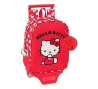 safta HELLO KITTY ICONIC - Zaino asilo con carrello, ideale per bambini di diverse età, comodo e versatile, qualità e resistenza, 22 x 10 x 27 cm, rosso/bianco, M, Casual