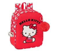 safta HELLO KITTY ICONIC - Zaino per bambini, zaino per la scuola, adattabile al carrello, ideale per l'asilo, comodo e versatile, qualità e resistenza, 22 x 10 x 27 cm, rosso/bianco, M, Casual