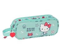 Safta HELLO KITTY SEA LOVERS - Astuccio doppio per bambini, astuccio per bambini, ideale per bambini in età scolastica, comodo e versatile, qualità e resistenza, 21 x 6 x 8 cm, colore turchese,
