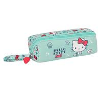 Safta Hello Kitty Sea Lovers - Astuccio quadrato grande, astuccio per bambini, ideale per bambini in età scolastica, comodo e versatile, qualità e resistenza, 22 x 10 x 10 cm, colore turchese,