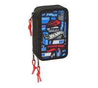 safta HOT WHEELS - Astuccio scuola con 37 utili inclusi, astuccio per bambini, ideale per bambini dai 5 ai 14 anni, comodo e versatile, qualità e resistenza, 12,5 x 5,5 x 19,5 cm, multicolore, M