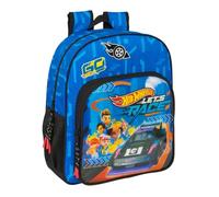 Safta HOT WHEELS LET'S RACE - Zaino scuola bambino, zaino per bambini, adattabile a carrozzina, ideale per bambini in età scolastica, comodo e versatile, qualità e resistenza, 32 x 12 x 38 cm, blu /
