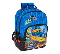 Safta HOT WHEELS LET'S RACE - Zaino scuola per bambini, ideale per bambini di diverse età, comodo e versatile, qualità e resistenza, 32 x 15 x 42 cm, blu/nero, M, Casual