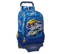 Safta Hot Wheels Sonny - Zaino per bambini, modello 522 con carrello 905, ideale per bambini di diverse età, comodo e versatile, qualità e resistenza, 32 x 42 x 14 cm, colore blu marino, Blu navy,