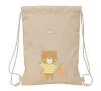 Safta PRESCUCOLAR - Zaino a sacco piatto Junior, facile da pulire, zaino ideale per bambini di diverse età, comodo e versatile, qualità e resistenza, 26 x 1 x 34 cm, colore beige, beige, Estándar,