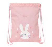 Safta PRESCUCOLAR BUNNY - Zaino a sacco piatto, facile da pulire, ideale per bambini di diverse età, comodo e versatile, qualità e resistenza, 26 x 1 x 34 cm, colore rosa, Rosa, Estándar, Casual