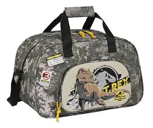 Safta JURASSIC WORLD WARNING - Borsa sportiva, zaino ideale per bambini di diverse età, comoda e versatile, qualità e resistenza, 40 x 23 x 24 cm, colore grigio, grigio, Estándar, Casual