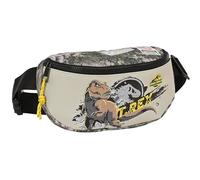 Safta Jurassic World Warning Marsupio per bambini, ideale per giovani e bambini di diverse età, comodo e versatile, qualità e resistenza, 23 x 9 x 14 cm, colore grigio, grigio, Estándar, Casual