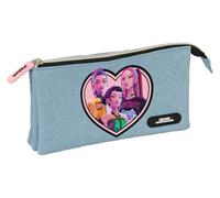 safta K-POP Demon Hunters - HUNTR/X - Astuccio Triplo, per bambini, ideale per bambini in età scolastica, comodo e versatile, resistenza, 22 x 3 x 12 cm
