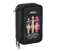 Safta K-POP DEMON HUNTERS SOUND - Astuccio scolastico con 37 utensili inclusi, astuccio per bambini, da 5 a 14 anni, 12,5 x 5,5 x 19,5 cm
