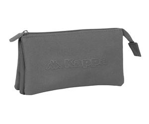 safta KAPPA BASICS - Astuccio triplo, astuccio per bambini, ideale per bambini in età scolastica, comodo e versatile, qualità e resistenza, 22 x 3 x 12 cm, grigio, M, Casual