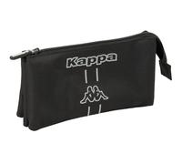 safta KAPPA DARK - Astuccio triplo, astuccio per bambini, ideale per bambini in età scolastica, comodo e versatile, qualità e resistenza, 22 x 3 x 12 cm, Nero, M, Casual