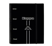 Safta KAPPA DARK - Raccoglitore 4 anelli da 35 cm con 100 fogli A4, ideale per bambini di diverse età, comodo e versatile, qualità e resistenza, 27 x 3,5 x 32 cm, Nero, M, Casual