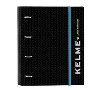 Safta KELME IRON - Raccoglitore a 4 anelli da 35 cm con 100 fogli A4, ideale per bambini di diverse età, comodo e versatile, qualità e resistenza, 27 x 3,5 x 32 cm, Nero, M, Casual