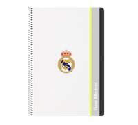 safta KIT REAL MADRID 25/26 - Quaderno, Quaderno Folio 80 fogli Copertina Rigida 1 Disegno, Ideale per Bambini di Diverse Età, Comodo e Versatile, Qualità e Resistenza, 21,5x1x31 cm