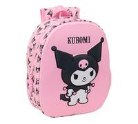 safta KUROMI 3D - Zaino scolastico, con design 3D, adattabile al carrello, ideale per bambini di diverse età, comodo e versatile, qualità e resistenza, 27 x 10 x 33 cm, Rosa, M, Casual