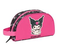 Safta KUROMI - Beauty case grande per bambini, adatto a carrozzina, ideale per bambini dai 5 ai 14 anni, comodo e versatile, qualità e resistenza, 26 x 16 x 9 cm, nero/fucsia, M, Casual