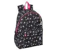 safta KUROMI - Zaino per laptop da 14,1", ideale per giovani di diverse età, comodo e versatile, qualità e resistenza, 31 x 13 x 43 cm, nero/fucsia, M, Casual