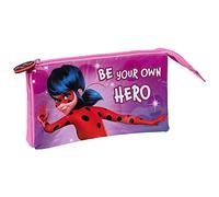 Astuccio Scuola Lady Bug Fucsia (22 x 12 x 3 cm)