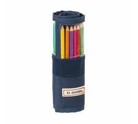 Safta L'oca ECLIPSE - Astuccio arrotolabile utile incluso, astuccio per bambini, ideale per bambini dai 5 ai 14 anni, comodo e versatile, qualità e resistenza, 7 x 20 cm, Blu navy, M, Casual