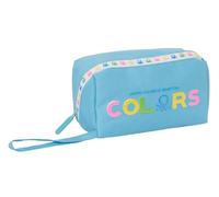 Safta M050, Benetton Spring-Astuccio quadrato grande, per bambini, ideale età scolastica, comodo e versatile, qualità e resistenza, 22 x 10 x 10 cm, colore celeste, unisex, standard, azzurro, Estándar