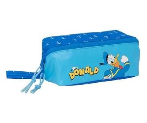 safta M050, Donald Quadrato Grande, Astuccio, Ideale età Scolastica, Comodo e Versatile, qualità e Resistenza, 22 x 10 x 10 cm, Colore Blu Unisex-Bambini e Ragazzi, Estándar