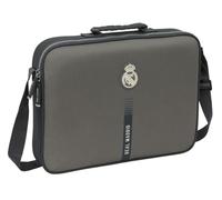 Safta Real Madrid 3ª attrezzatura 24/25 - Portafoglio estraibile, valigetta portatodo, borsa a tracolla, comoda e versatile, qualità e resistenza, 38 x 6 x 28 cm, grigio, M, Casual