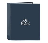 Safta -M657 Kappa Dark Navy-Cartella Folio 4 anelli, ideale per bambini di diverse età, confortevole e versatile, qualità e resistenza, 27 x 6 x 33 cm, colore grigio/blu navy melange, standard