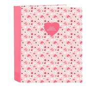 Safta -M657 VMB IN Bloom-Cartella Folio 4 anelli, ideale per bambini di diverse età, confortevole e versatile, qualità e resistenza, 27 x 6 x 33 cm, colore rosa, standard (512436657), Rosa, Estándar,