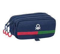 Safta M710, Benetton Italy-Astuccio Triplo Big, Bambino, Ideale Età Scuola, Comodo e Versatile, Qualità e Resistenza, 21,5 x 8 x 10 cm, Colore Blu Navy Unisex bambini, Standard