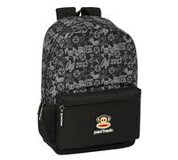 Safta M758 PAUL FRANK Campers - Zaino scuola per bambini, ideale per bambini di diverse età, confortevole e versatile, qualità e resistenza, 30 x 14 x 46 cm, colore nero unisex bambini (confezione da