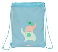 Safta M855d Zaino a sacco piatto Junior, facile da pulire, ideale per bambini di diverse età, comodo e versatile, qualità e resistenza, 26 x 1 x 34 Unisex bambini (confezione da 1), Verde Menta Torta,