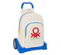 SAFTA M860q SNOOPY Imagine Zaino Scuola con Carrello Evolution Incluso, Ideale per Bambini di Diverse Età, Comodo e Versatile, Qualità e Resistenza, Colore Blu Pastello, Unisex Bambini