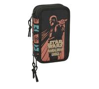 MANDALORIAN & GROGU - Astuccio scolastico con 37 utili inclusi, astuccio per bambini, ideale per bambini dai 5 ai 14 anni, comodo e versatile, qualità e resistenza, 12,5 x 5,5 x 19,5 cm