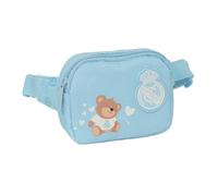 SAFTA | Marsupio Bambini Real Madrid Preescolar Azul, Scomparto Principale con Cerniera, Cinghie Regolabili con Chiusura in PVC, Leggero e Resistente, Dimensioni 14x4x11 cm