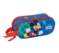 MICKEY MOUSE - Astuccio doppio 3D, astuccio per bambini, ideale per bambini in età scolastica, comodo e versatile, qualità e resistenza, 21 x 6 x 8 cm