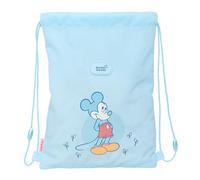 Safta MICKEY MOUSE BABY - Zaino a sacco piatto Junior, zaino ideale per bambini di diverse età, comodo e versatile, qualità e resistenza, 26 x 34 cm, Blu chiaro, M, Casual