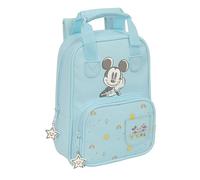Safta MICKEY MOUSE BABY - Zaino per bambini, adattabile con manici, tessuto riciclabile, ideale per bambini di diverse età, comodo e versatile, qualità e resistenza, 20 x 8 x 28 cm, colore azzurro,