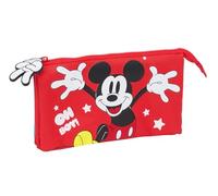 Safta Mickey Mouse Fantastic - Astuccio triplo, astuccio per bambini, ideale per bambini in età scolastica, comodo e versatile, qualità e resistenza, 22 x 3 x 12 cm, colore: blu/rosso, blu/rosso,